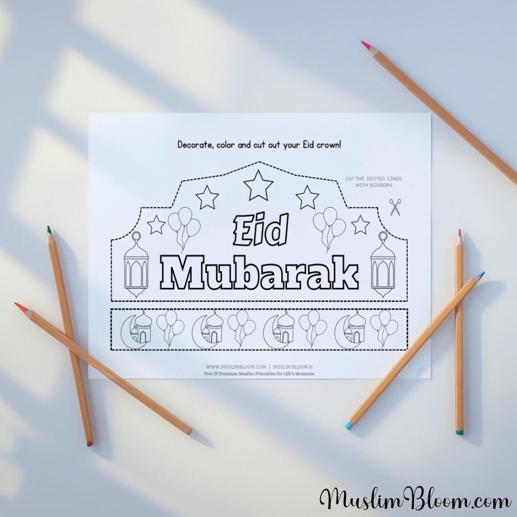eid mubarak crown muslim bloom