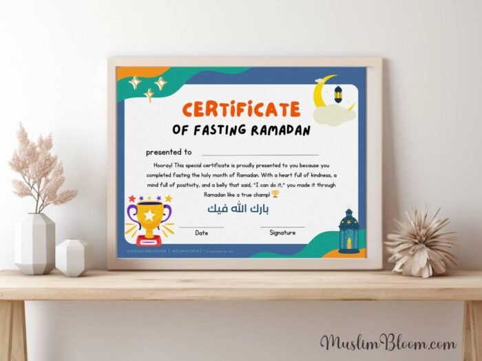 Ramadan Fasting Certificate for Kids