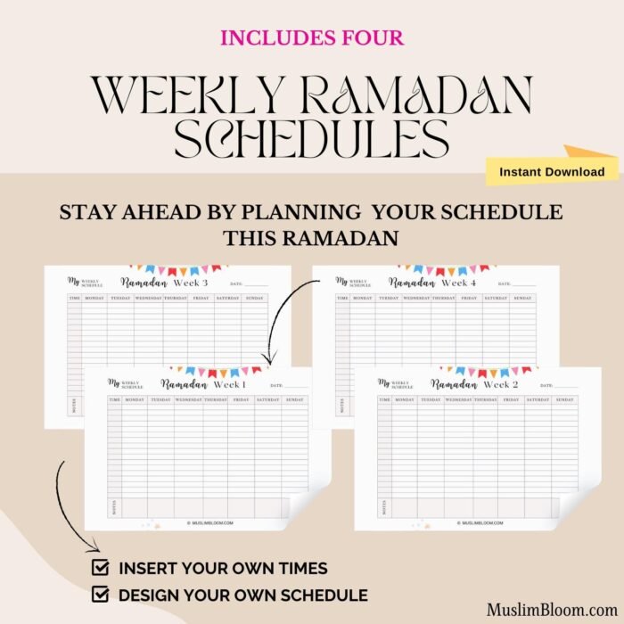Ramadan Weekly Planner
