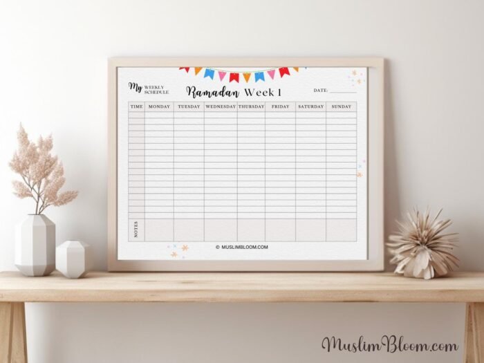 Ramadan Weekly Planner