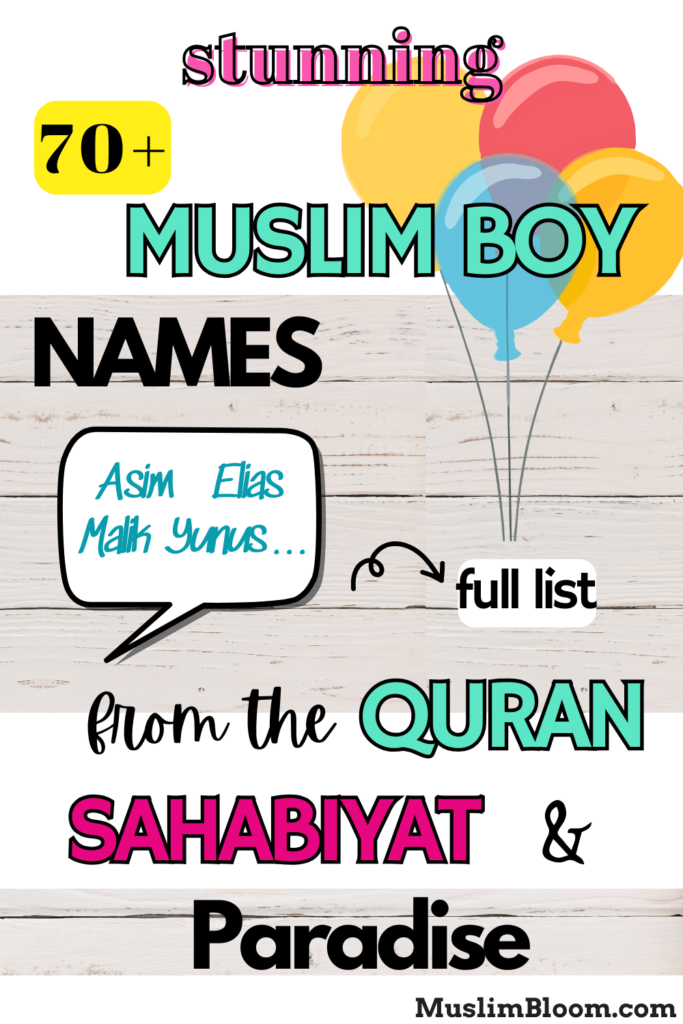 TOP Muslim Boy Names A to Z with Meaning from the Quran, islamic Sahaba & Paradise
