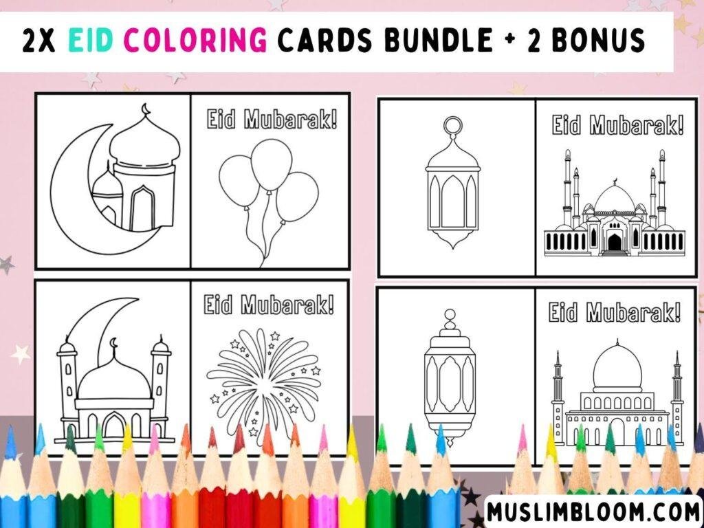 Eid Coloring Cards Bundle