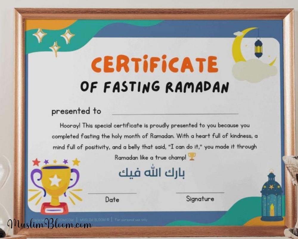 ramadan fasting certificate