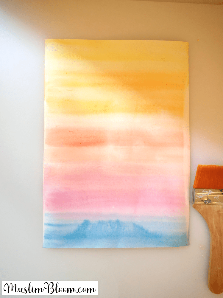 ramadan watercolor sunset lantern craft